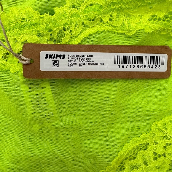 Skims‎ Women's Neon Green Summer Mesh Bodysuit. Sz 3X - Picture 6 of 6